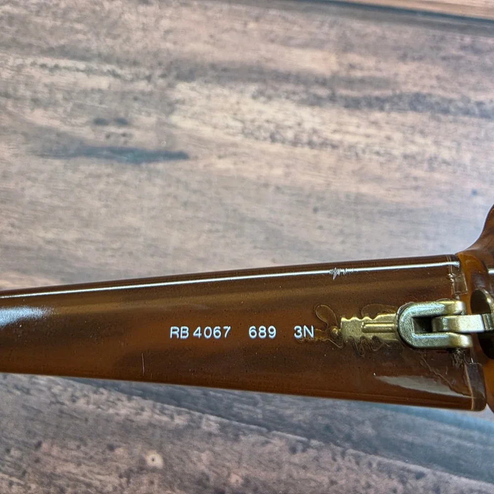 Ray-Ban RB 4067 689 Brown‎ Woodgrain Rectangular Eyeglasses Made in Italy